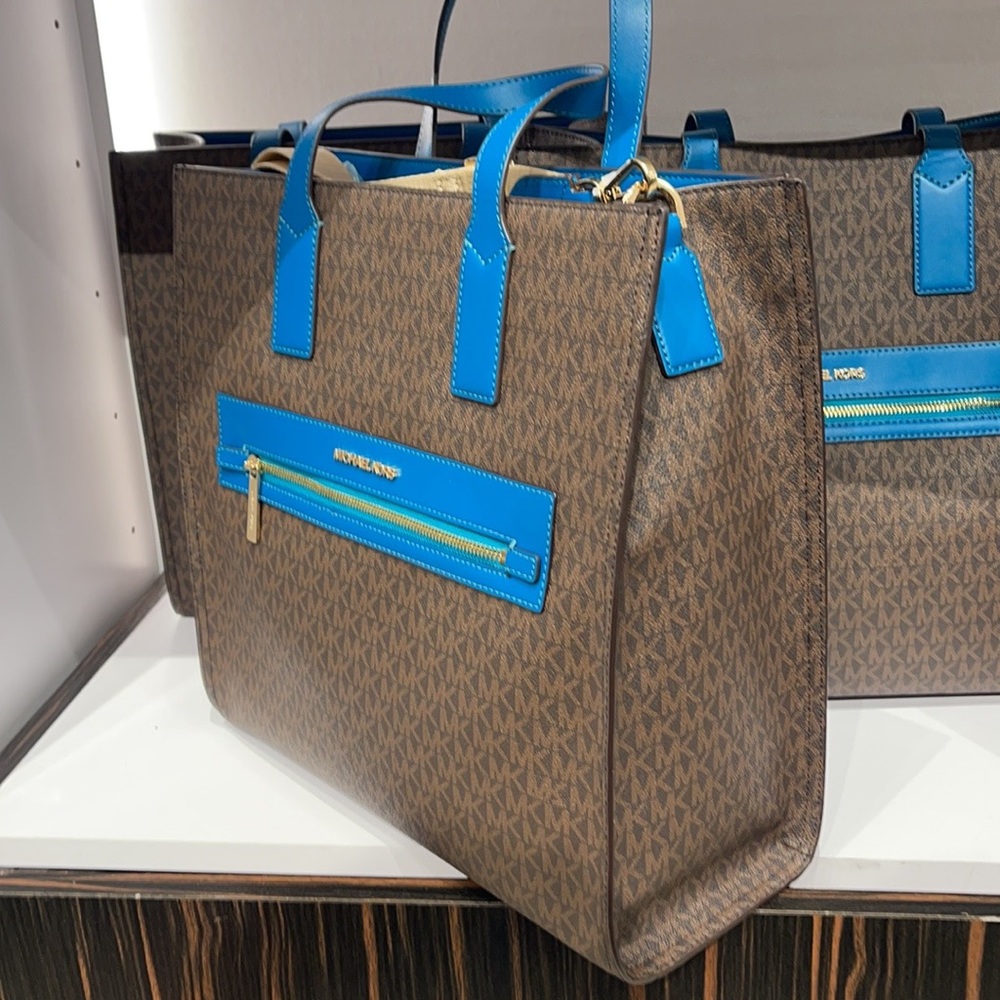 MICHAEL KORS KENLY LARGE NS GRAPHIC LOGO TOTE SATCHEL SHOULDER BAGMK SIGNATURE - Picture 13 of 16